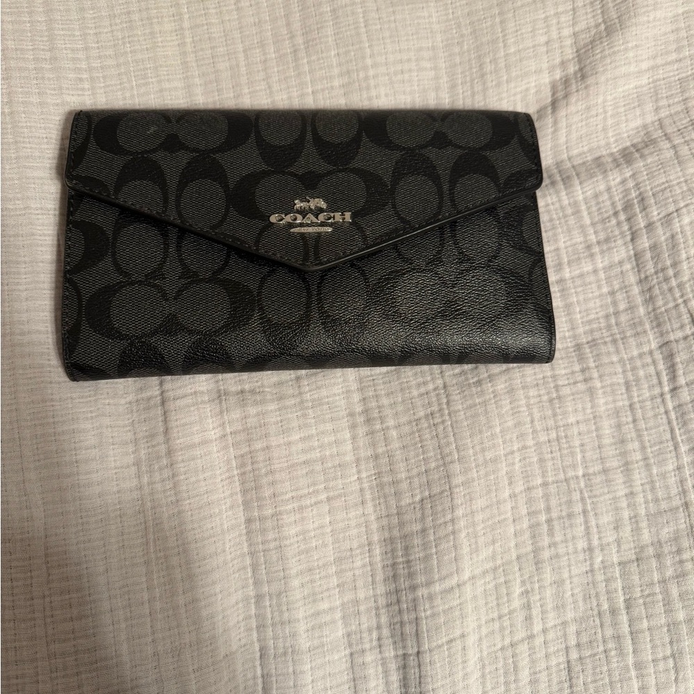 Coach Black Signature Pattern Wallet